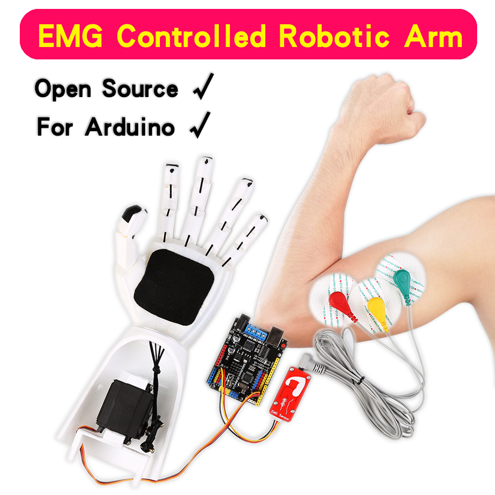 Muscle Sensor Emg - Ramię robota z czujnikiem EMG Elektryczny