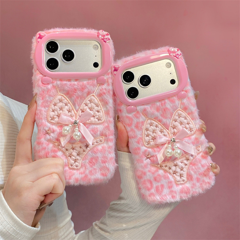 Apple Iphone 15 - Etui z pluszu z motywem perłowego